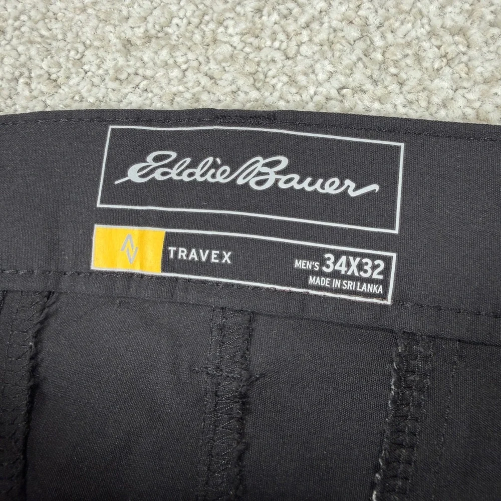Eddie Bauer Travex Pants Men 34x32 Black Performance Hiking Outdoor 01080
